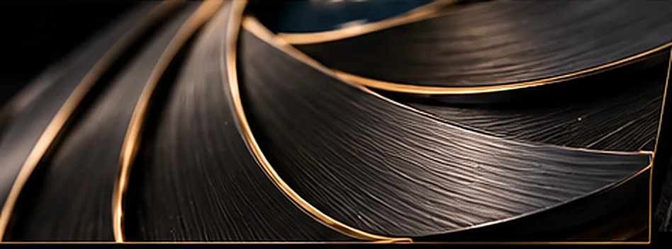 Brushed scalloped blades with gold edges