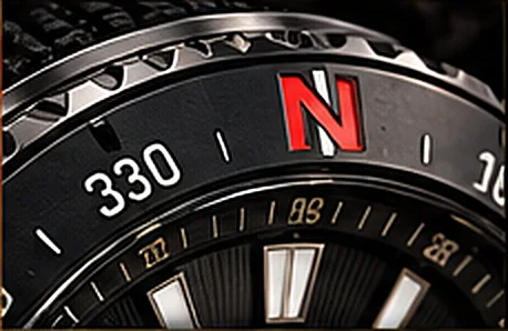 360 degree navigation bezel with red N